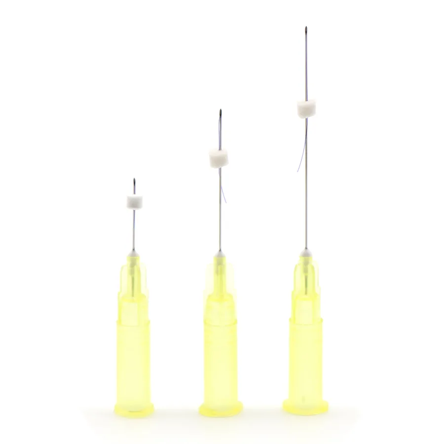 Platinum Threads mono threads pre-loaded on sharp needles