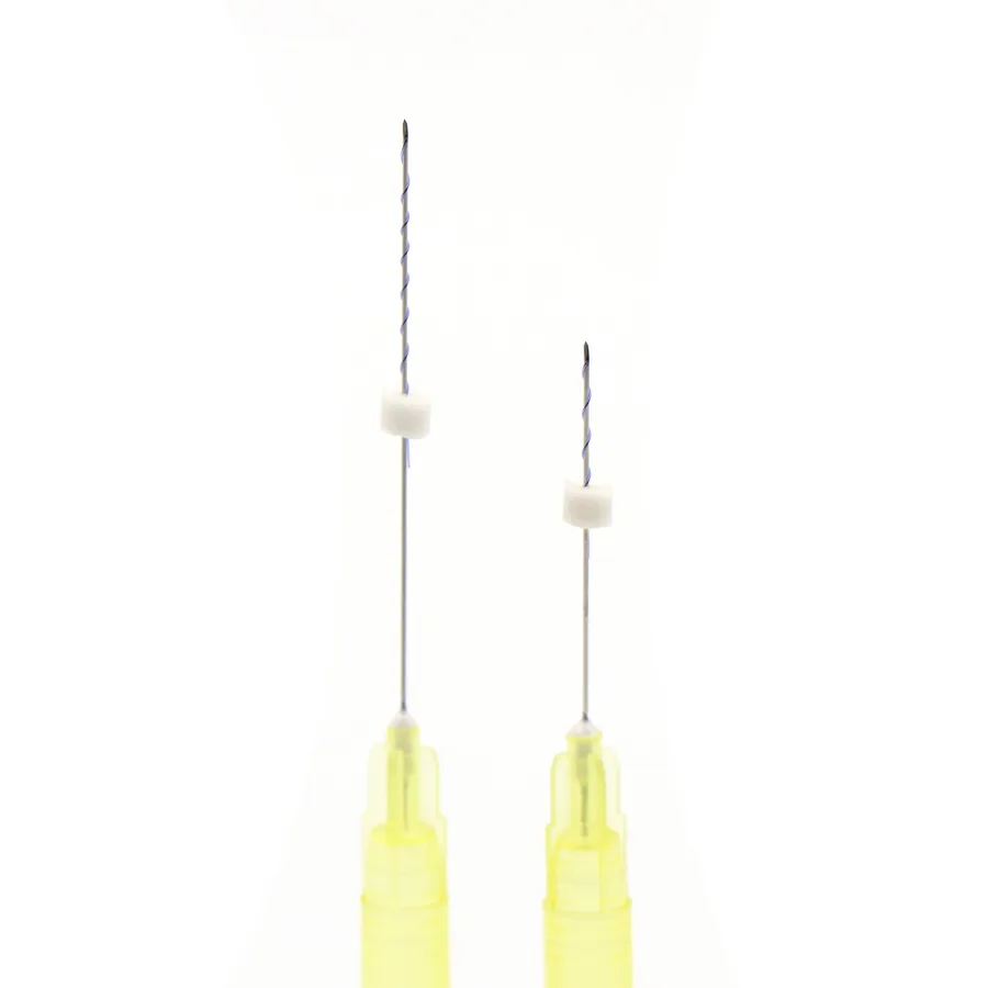 Platinum Threads screw thread — helical filament wound on its needle