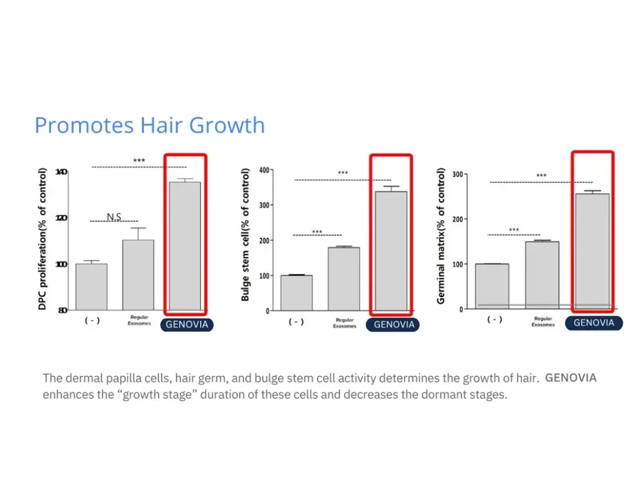 Genovia in-vitro laboratory data: dermal papilla and hair-cycle markers