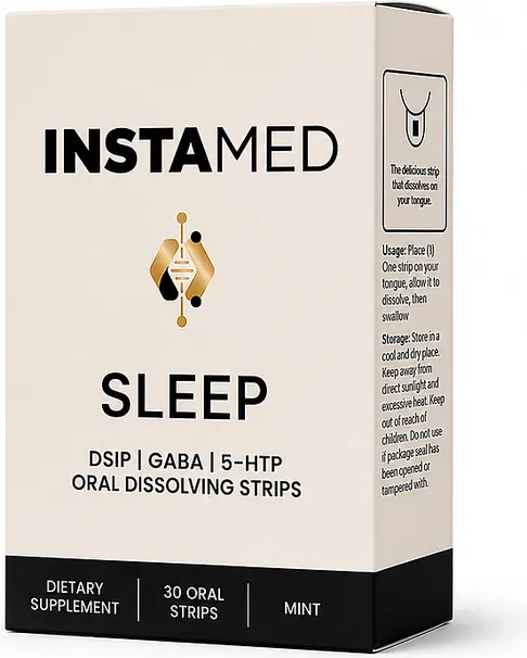 Sleep DSIP, GABA and 5-HTP oral dissolving strip carton, 30 count